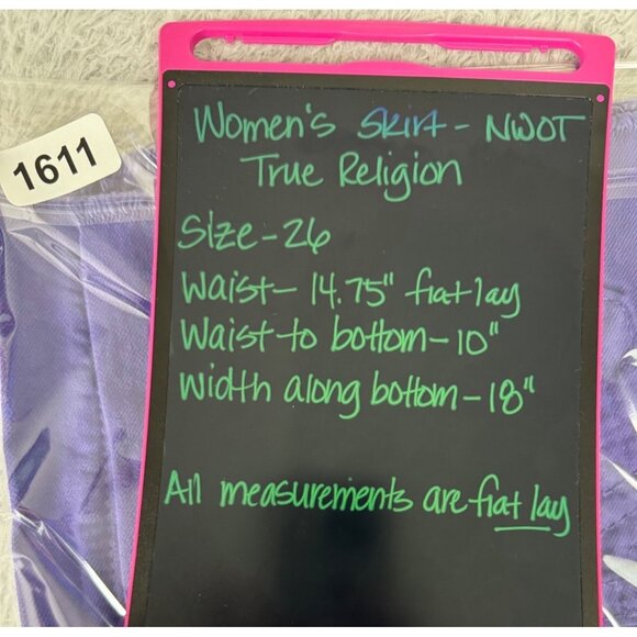 True Religion Womens Purple Mini Skirt Size 26 Y2K Rare NWOT Cotton USA Made - Picture 11 of 12